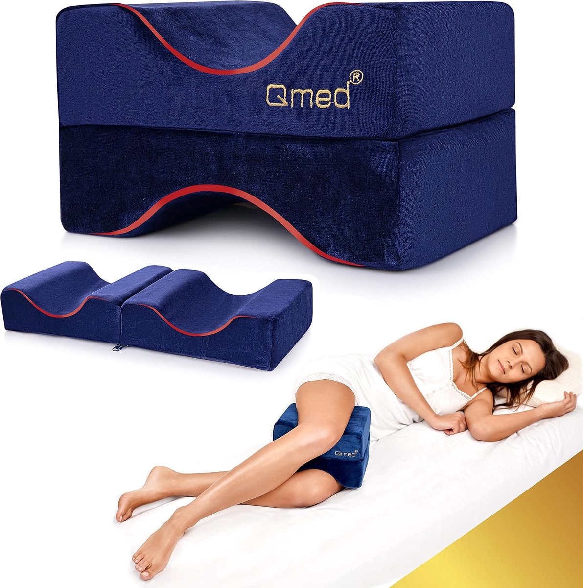 Knee Pillow for Side Sleepers with Memory Foam, Orthopaedic Leg Cushion, Relief from Back Pain, Joint Pain and Knee - ShopVlot