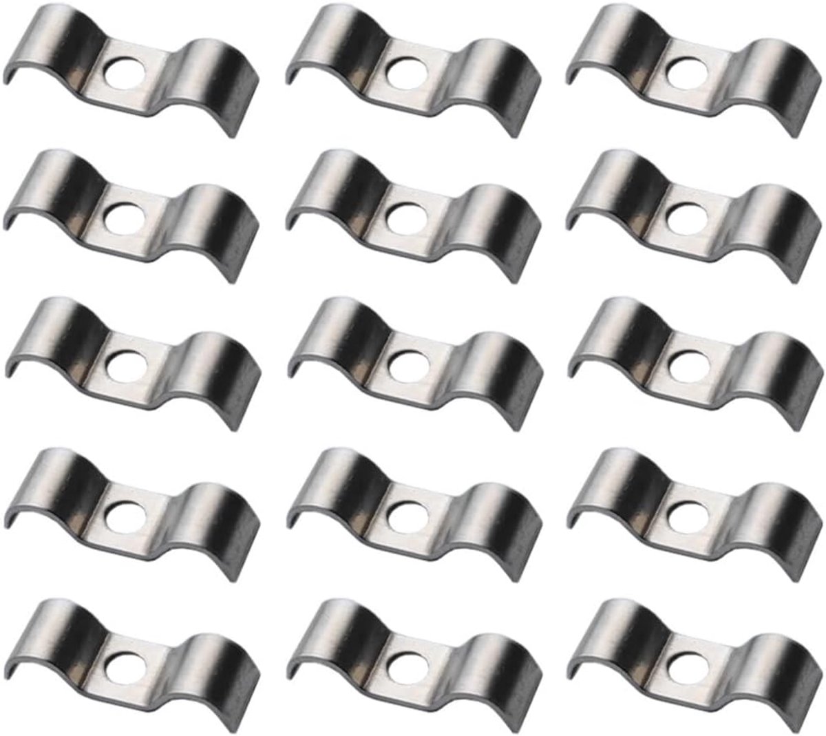 Double Tube Clamp, 24 Pieces, 5 mm, Single Hole, Tube Clamp, Cable Clips, Metal Fixing Clamps, Fixing Clamps, Support - ShopVlot