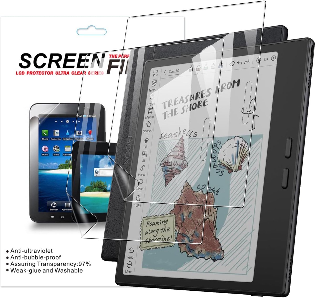MEMELOKA Pack of 2 Screen Protector for BOOX Tablet Go Color 7 Gen II/Go Color 7 Gen 2 7 Inch HD Scratch-Resistant and - ShopVlot