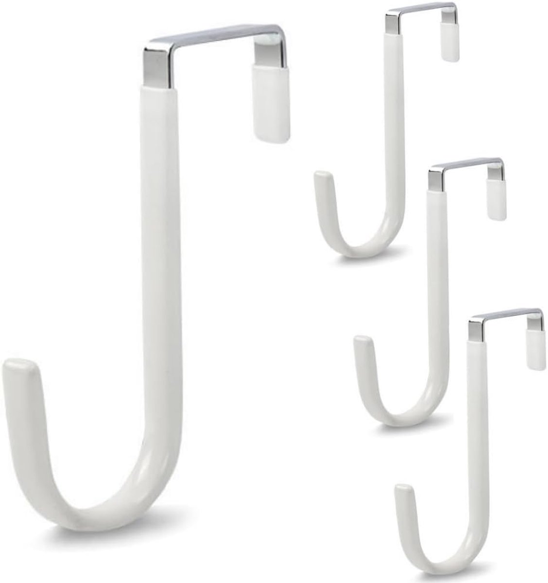 4 Pcs Over Door Hooks, Over Door Hangers, Dipping Plastic Thickening Fits Under 3.8cm Door Width As Over Cabinet - ShopVlot