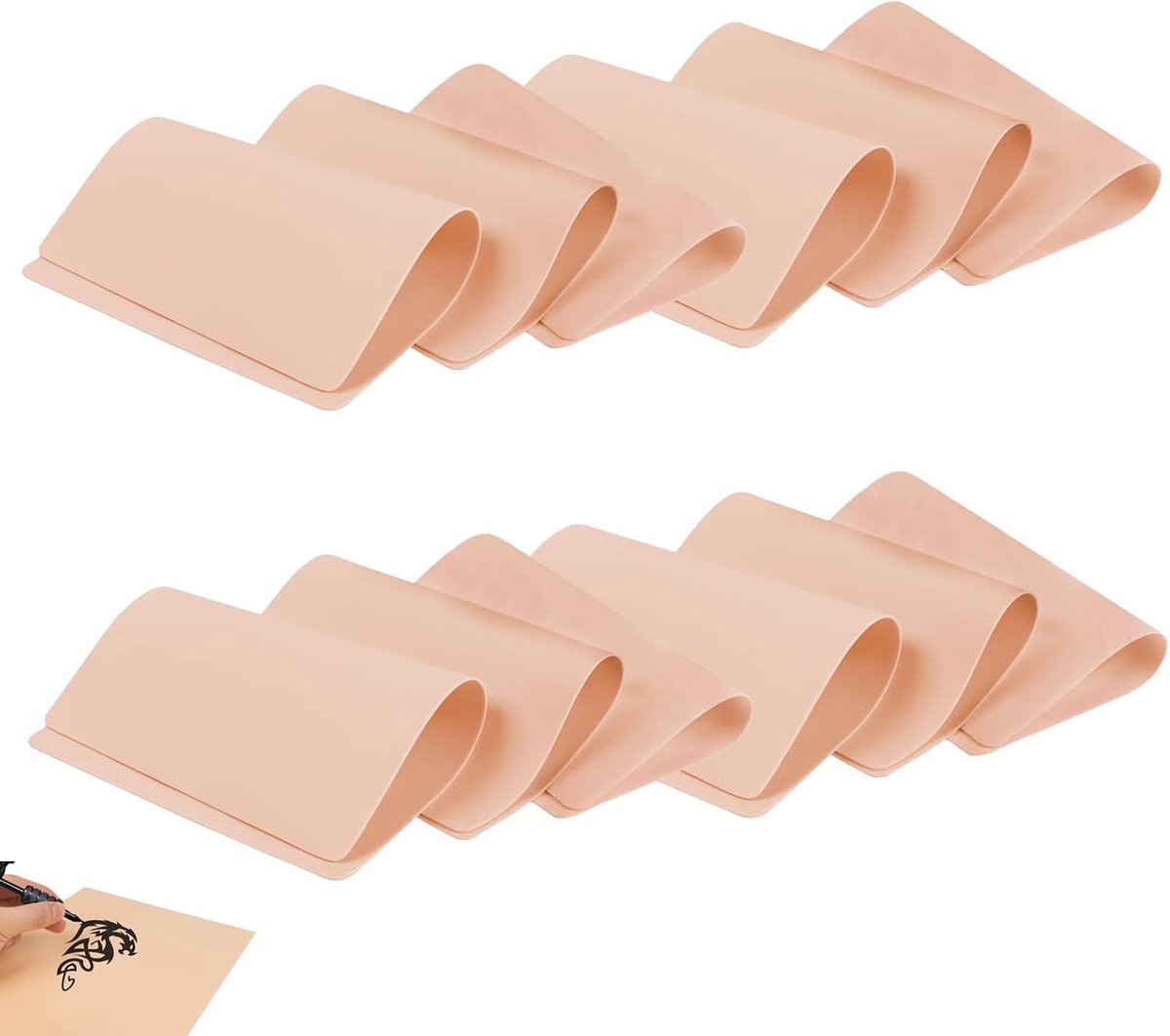 Pack of 12 Synthetic Skin Tattoos Artificial Skin 1 mm Soft Rubber Exercise Sheets No Hair Realistic Training Skin for - ShopVlot