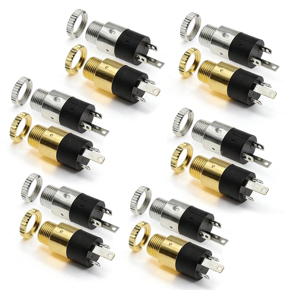 12 stuks 3,5 mm stereo jack schakelpaneel montage connectoren - ShopVlot