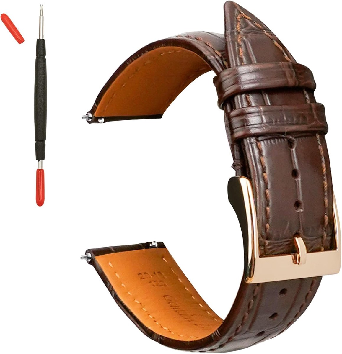 Embossed Alligator Grain Leather Watch Straps Quick Release Crocodile Pattern Replacement Watch Straps for Men Women - ShopVlot