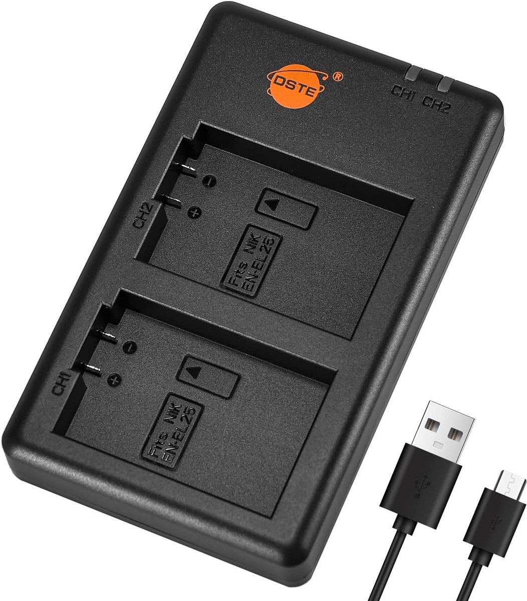 DSTE Fast Charging USB Dual Charger Compatible with Nikon EN-EL25 - ShopVlot