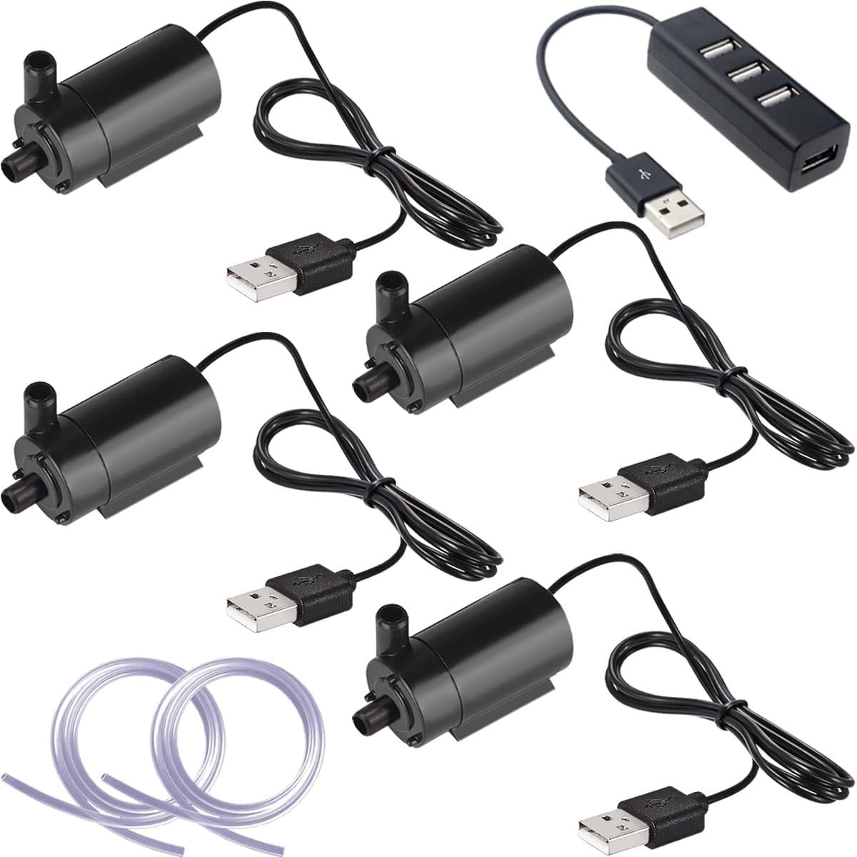 Amphibia Submersible Pump with Flexible Water Hose (1m) for Aquariums, Fishes, Pond Fountain, Hydroponic Garden, Pack - ShopVlot
