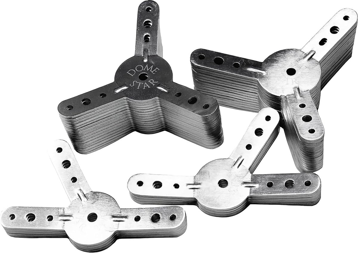 D0MESTAR HEXDOME - Set of 40 Metal Connectors for Geodesic Dome, 3V, 5/8, Icosahedron, Galvanized Steel 4 mm - ShopVlot