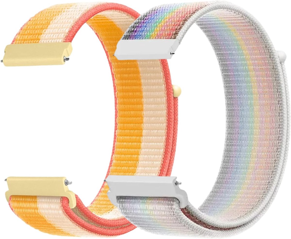 2 x Children's Nylon Bracelets, 20 mm, Children's Smartwatch Bracelet, Fastener, Adjustable Replacement Straps for - ShopVlot