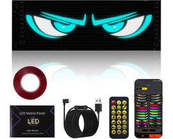 Looklight LED Car Eyes, Programmable LED Display, Personalised Neon Panel Bluetooth USB for Truck, Graffiti - ShopVlot