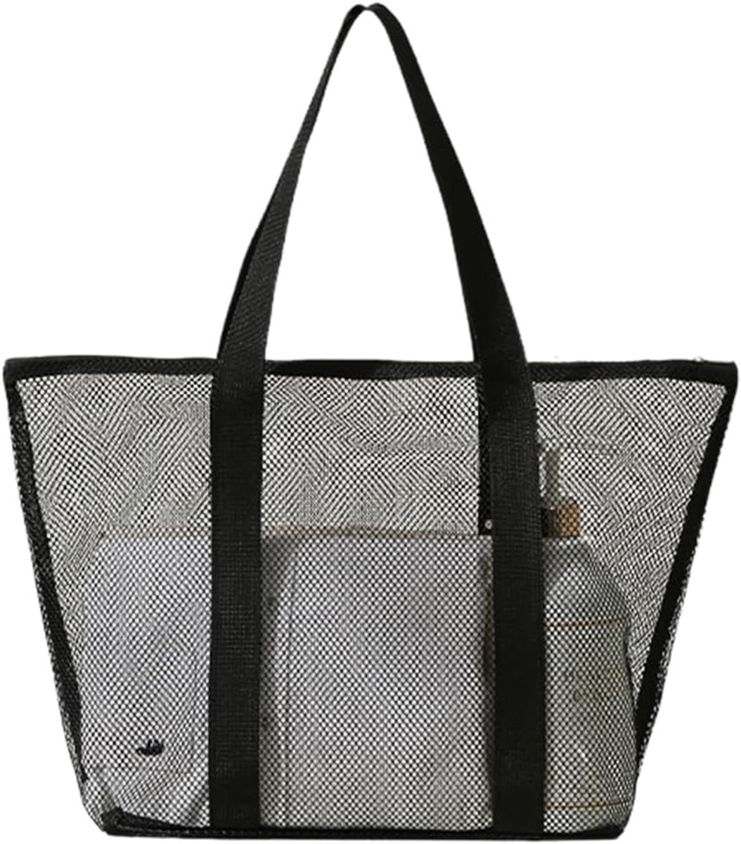 Beauty Case, nettas voor zwemmen, yoga, fitness, grote capaciteit, strandtas (48 x 32 cm) - ShopVlot