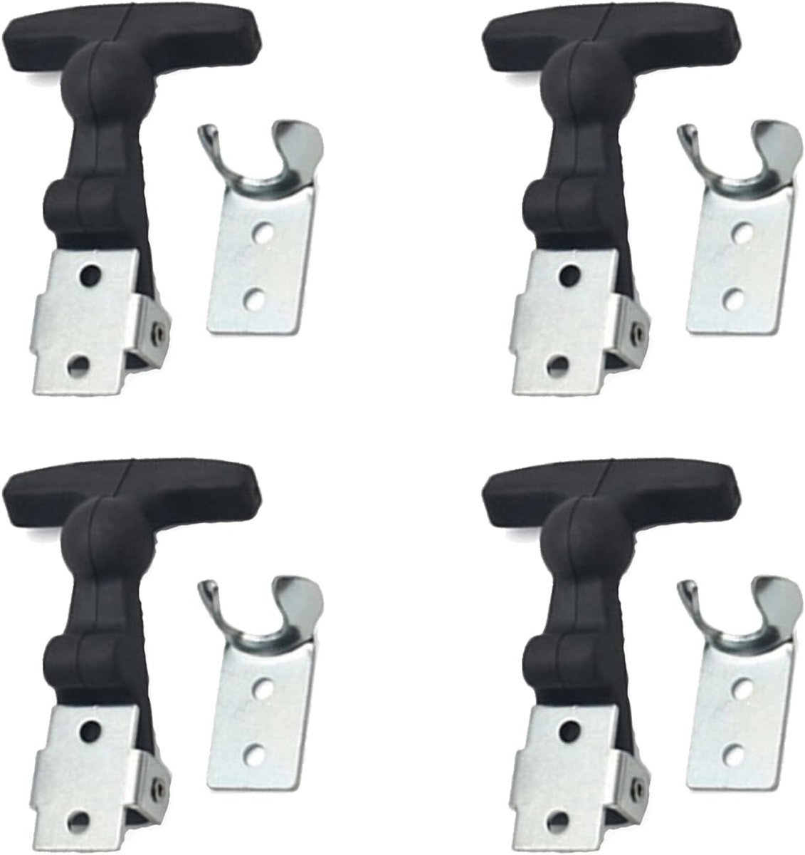 Pack of 4 Buckles with Flexible Lock for Truck, Rubber Bonnet Holders, T-Elastic Buckle for Absorption Hooks - ShopVlot
