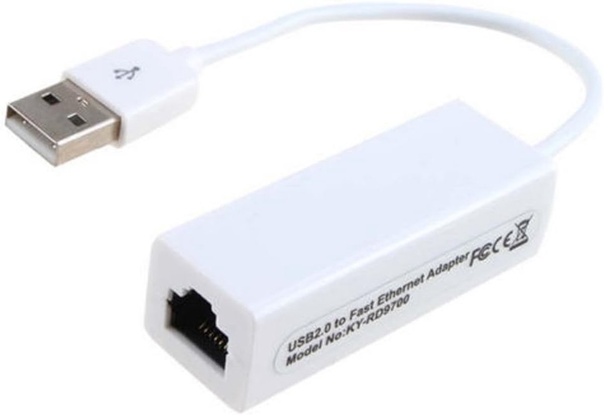 USB naar Ethernet 10/100M - RJ45 LAN Adapter - Voor Windows en Mac - Hoge snelheid netwerkverbinding - ShopVlot