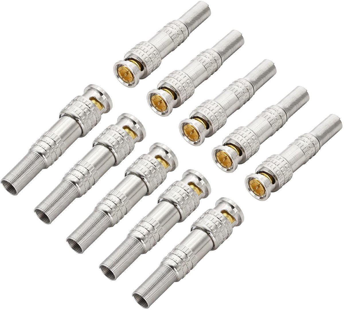 BNC Male Coaxial Connectors 10-Pack - RG59 RG6 Video Connectors - Solder-vrij - Geschikt voor CCTV Camera - ShopVlot
