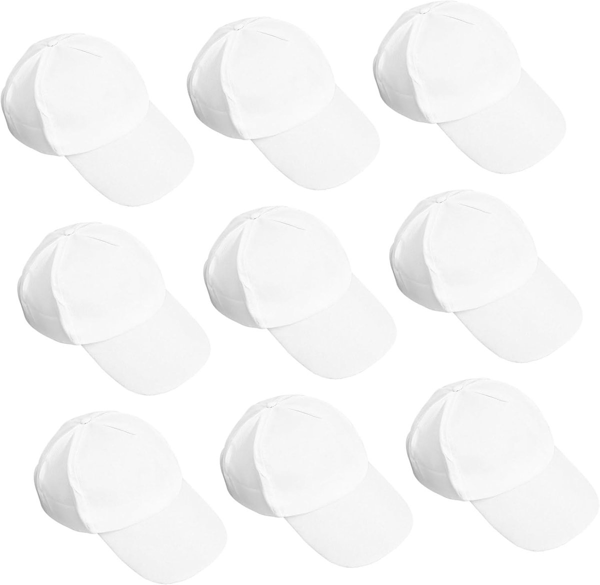 DIY kinderbaseballpetten 10 stuks - witte handbeschilderbare petten - zonwering voor buitensporten - creatief plezier - ShopVlot