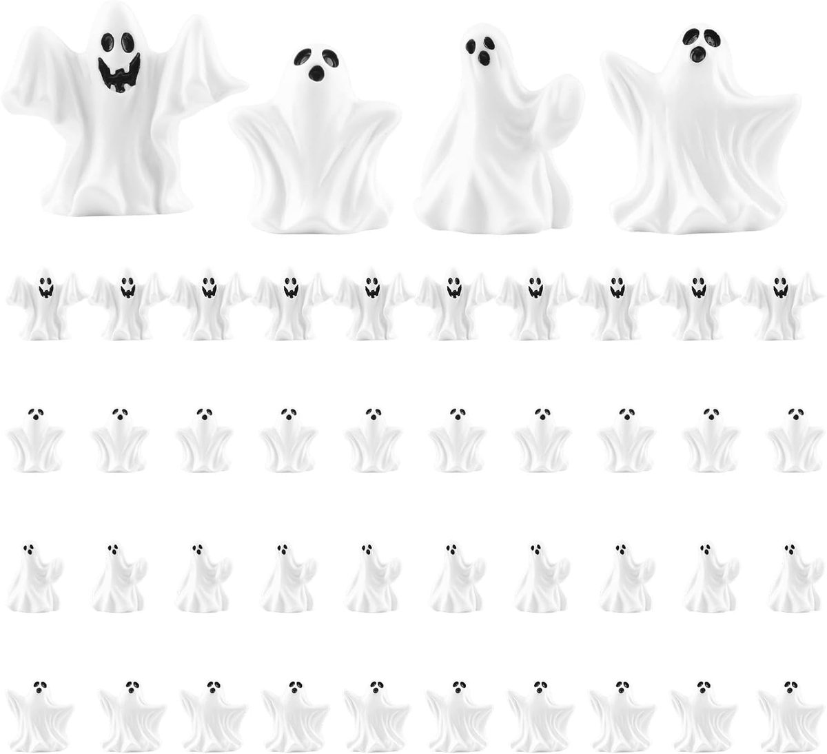 mini-spookbeeldjes 60 stuks - gotische hars ornamenten - griezelige decoratie - perfecte Halloween tafeldecoratie - ShopVlot
