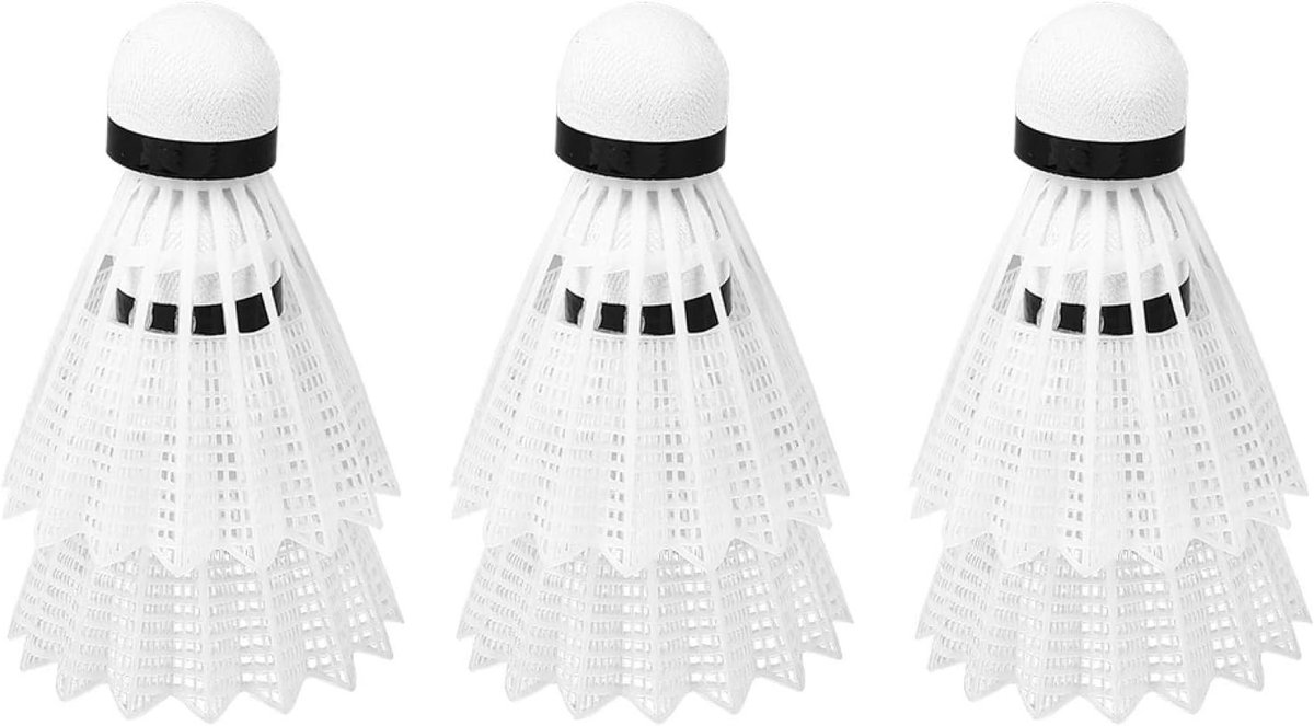 Set van 6 Badmintonshuttles met Witte Veertjes voor Indoor en Outdoor Sporttraining, Ideaal voor Recreatief Spelen en Competitie