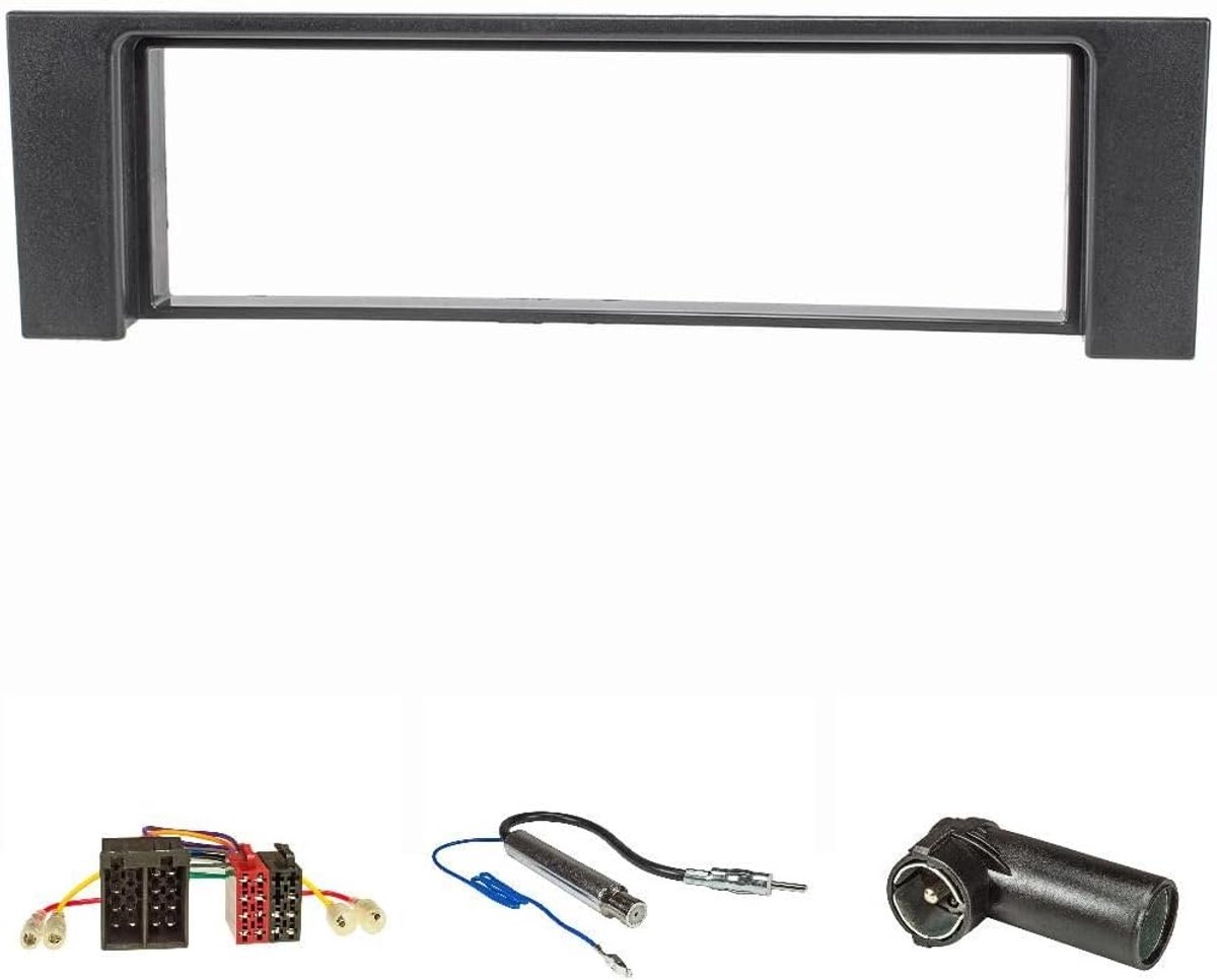 Radio installatie frame set - zwart - met radio adapter en antenne adapter - vervang originele autoradio - ShopVlot