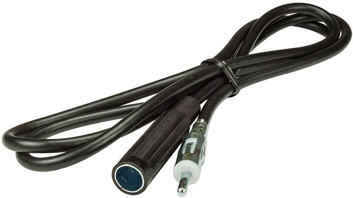 Antennekabel 1 meter - DIN plug naar DIN socket - voor auto, caravan of boot - optimale ontvangst - ShopVlot
