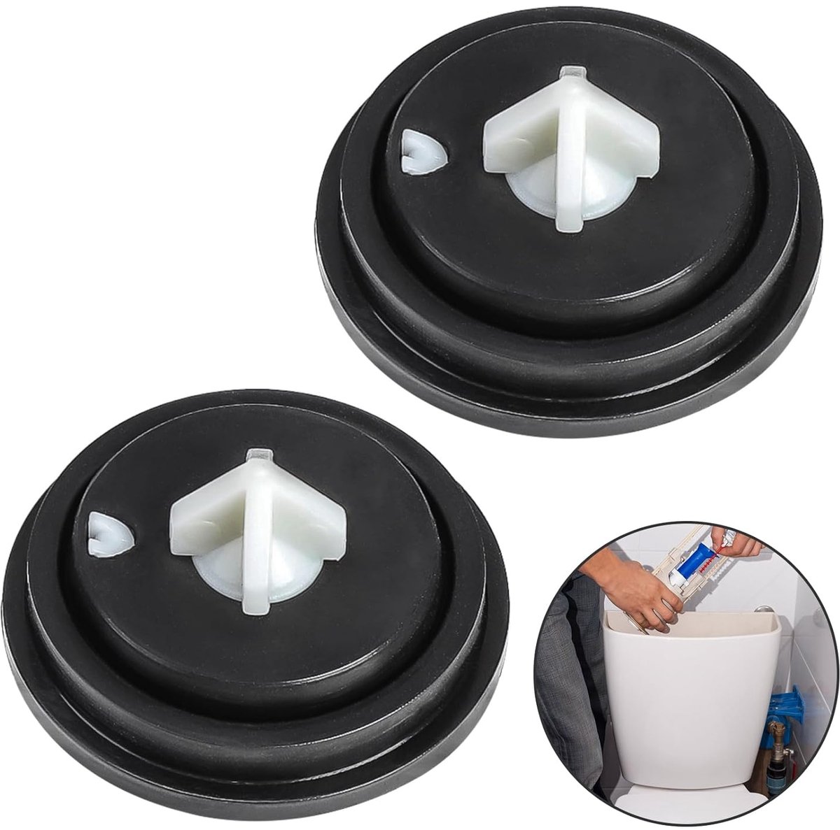 Membranen voor inlaatventielen - Ø 28 mm, diepte 15 mm - rubber en kunststof - eenvoudige reparatie van wastafels - ShopVlot