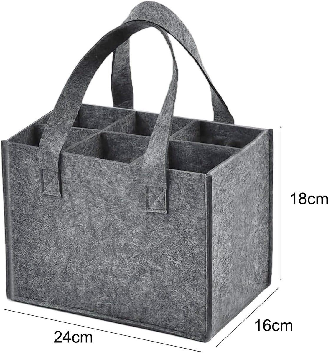 Flessenmand met 6 flessen - Hoogwaardige vilt draager - Opvouwbaar - Ideaal voor picknick - ShopVlot