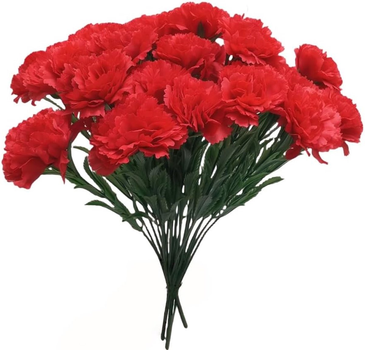 XZJMY 4 Pcs Artificial Carnation Flowers, Outdoor UV Resistant Anti-Fade Artificial Flower, 28 Red Silk Carnations - ShopVlot