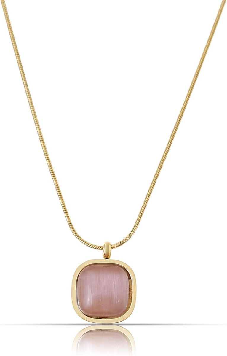 Hangerketting met Amethist - Goud RVS - Boho Stijl - Waterproof - ShopVlot