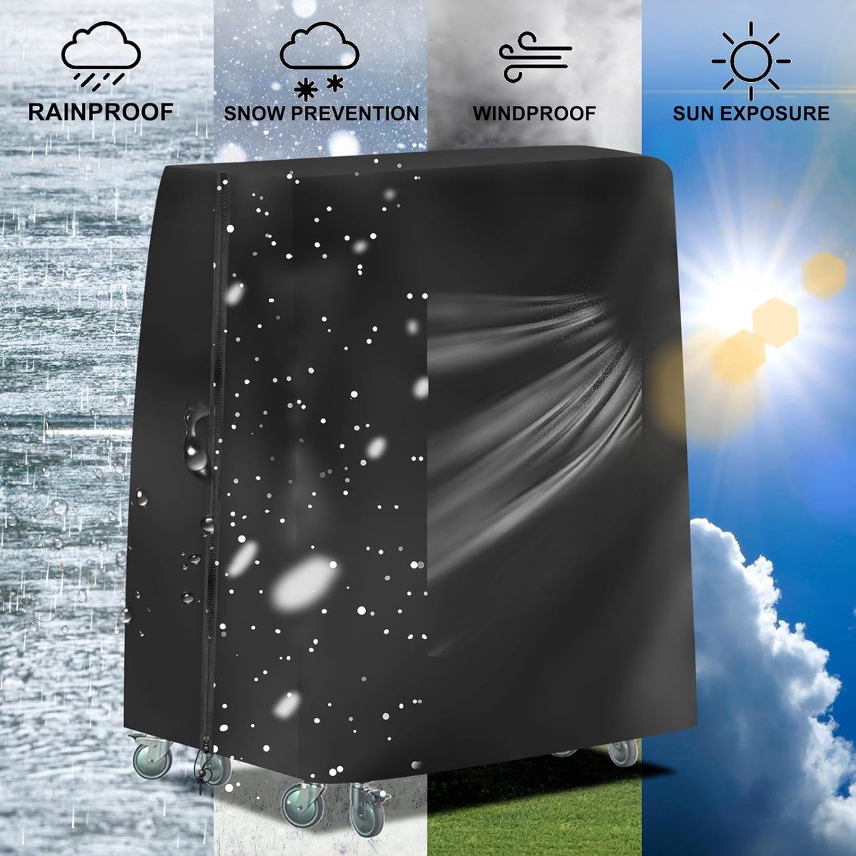 Tafeltennistafelhoes 165 x 70 x 185 cm - Waterdicht Oxford - Scheurvast - Bescherming tegen weer en wind - ShopVlot