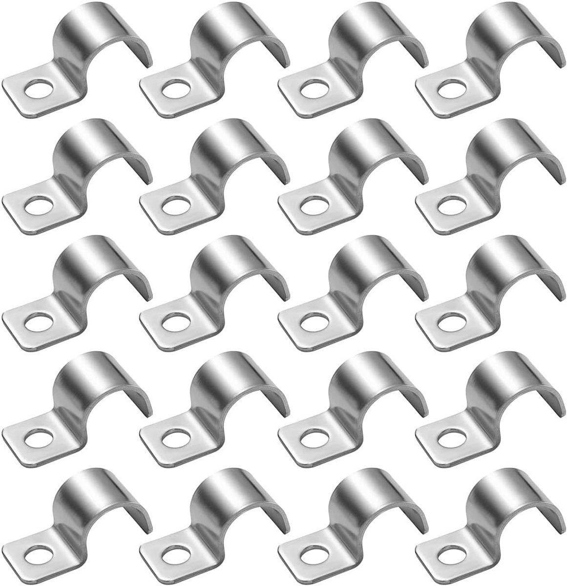 Metalen Klemmen 20 Stuks - U-vormige Bevestigingsklem - Roestvrij staal - Ideaal voor leidingen en kabels Ø 10 mm - ShopVlot