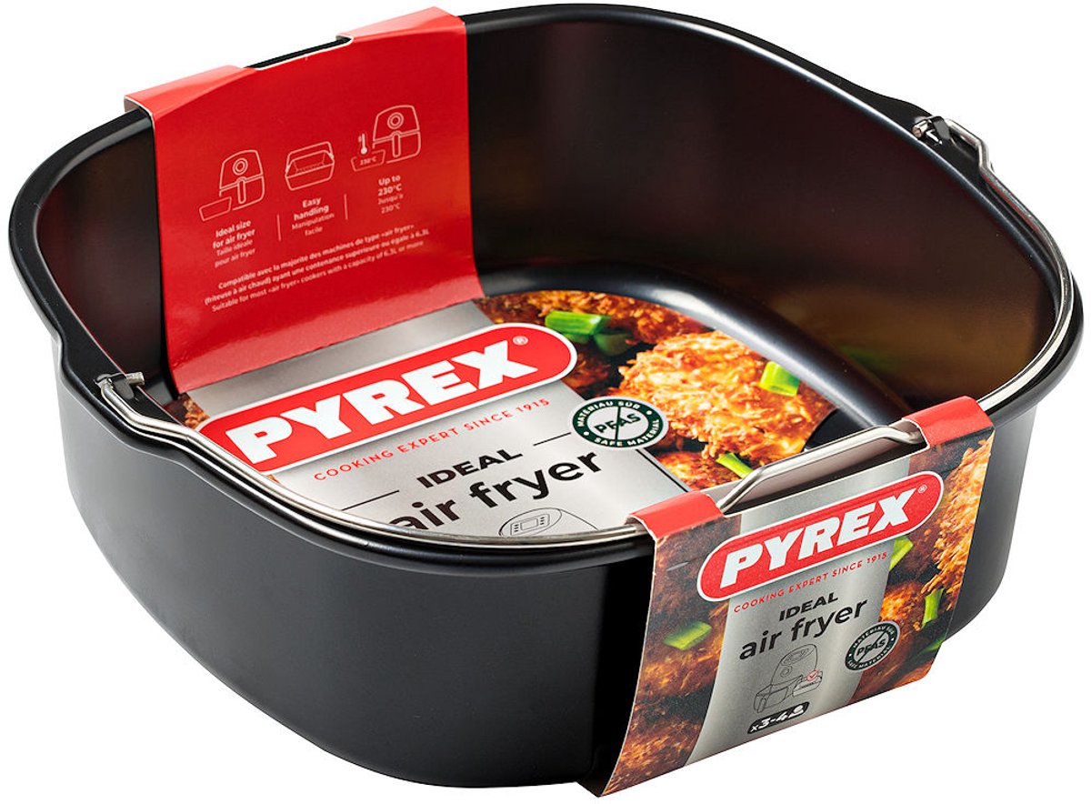 Pyrex Metalen mand/bak met handvat voor AIR FRYER 22x21 cm vierkant — cadeau in Cadeau-ideeën - foto 5