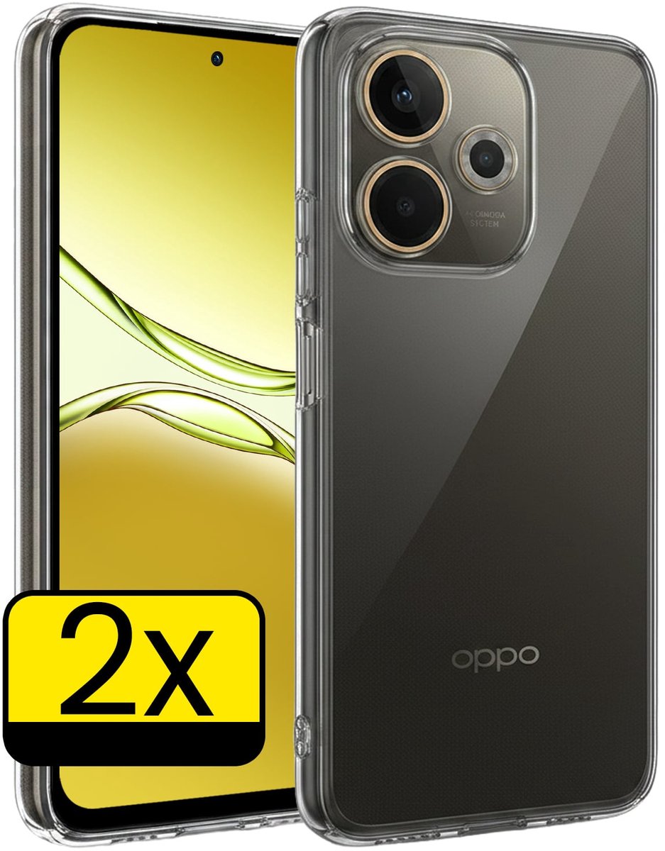 Hoesje - 2 Stuks - Geschikt voor OPPO A5 Pro - Sterk & Shockproof - Case Siliconen - Back Cover - Telefoon Hoes - Telefoonhoesjes - Transparant
