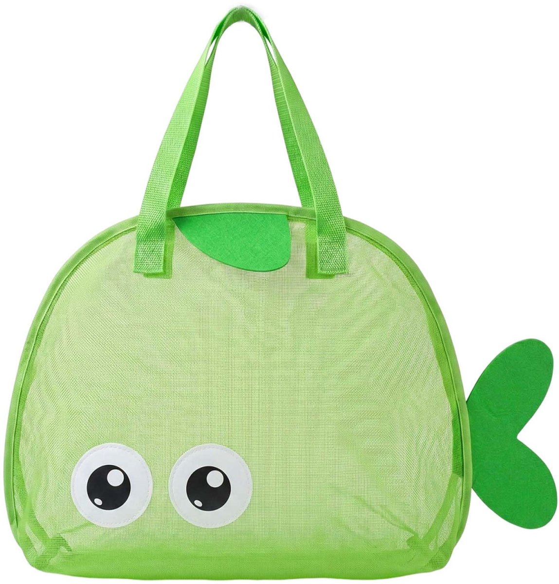 Grote strandtas 67 x 40 cm - groen net - opvouwbaar en ademend - ideaal voor strand en zwembad - ShopVlot