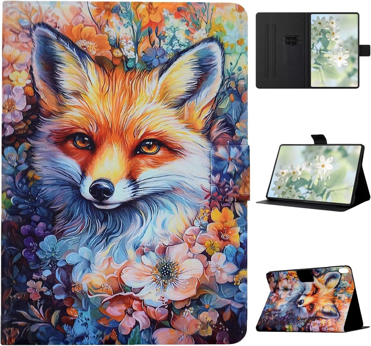 Beschermhoes voor Xiaomi Redmi Pad 2 Pro 12,1 inch - Multi-hoek, magnetisch - Met kaartenvak - Ideaal voor videochat - ShopVlot