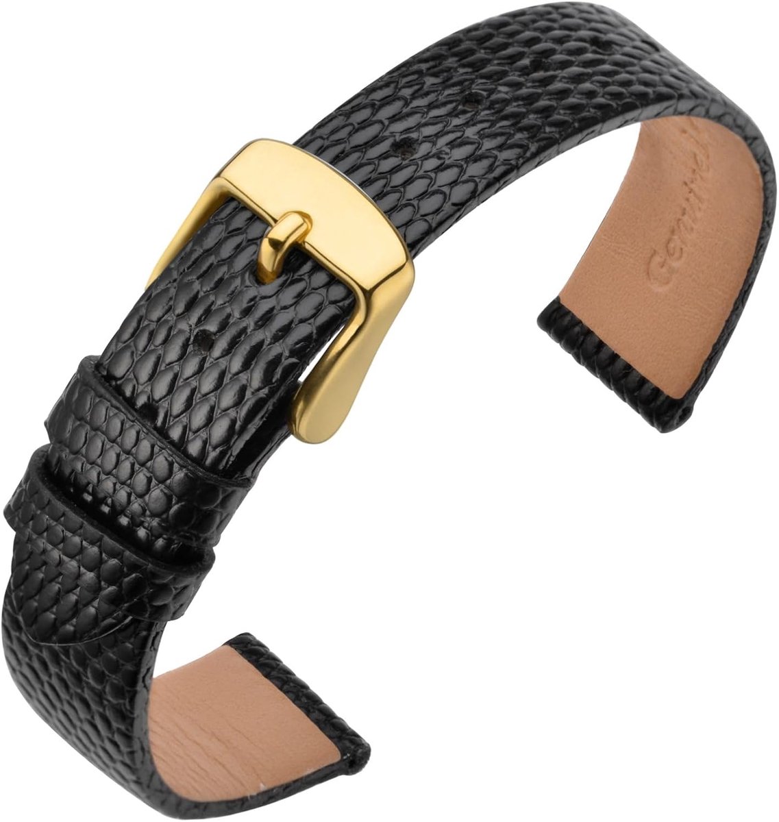 Horlogeband 18 mm - Leer - Hagedisstructuur - Stijlvolle vervangband voor dames - ShopVlot