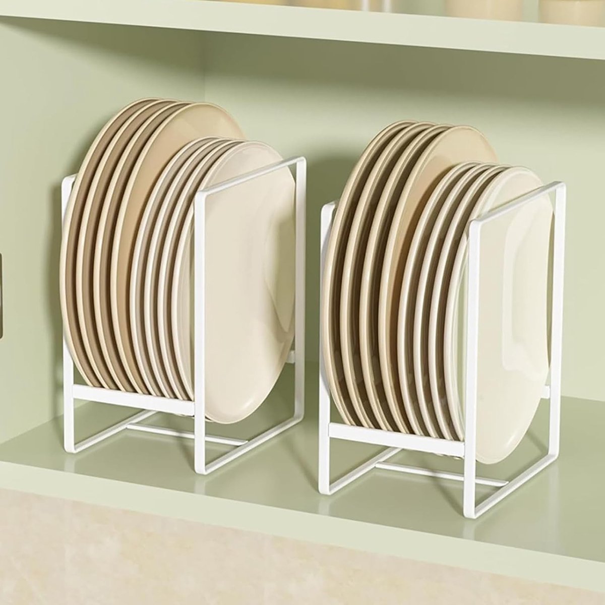 Bordenhouder - Wit - 20 x 16 x 11,5 cm - Multifunctioneel Afdruiprek van Robuust IJzer - Voor Keuken en Opslag