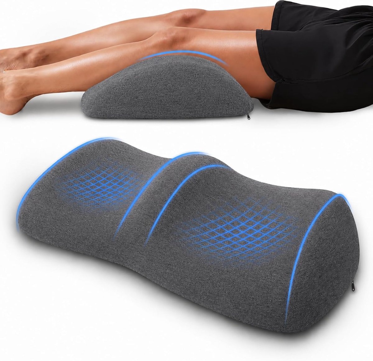 Ergonomisch aderkussen - traagschuim - wasbare hypoallergene overtrek - ondersteuning voor benen - ShopVlot