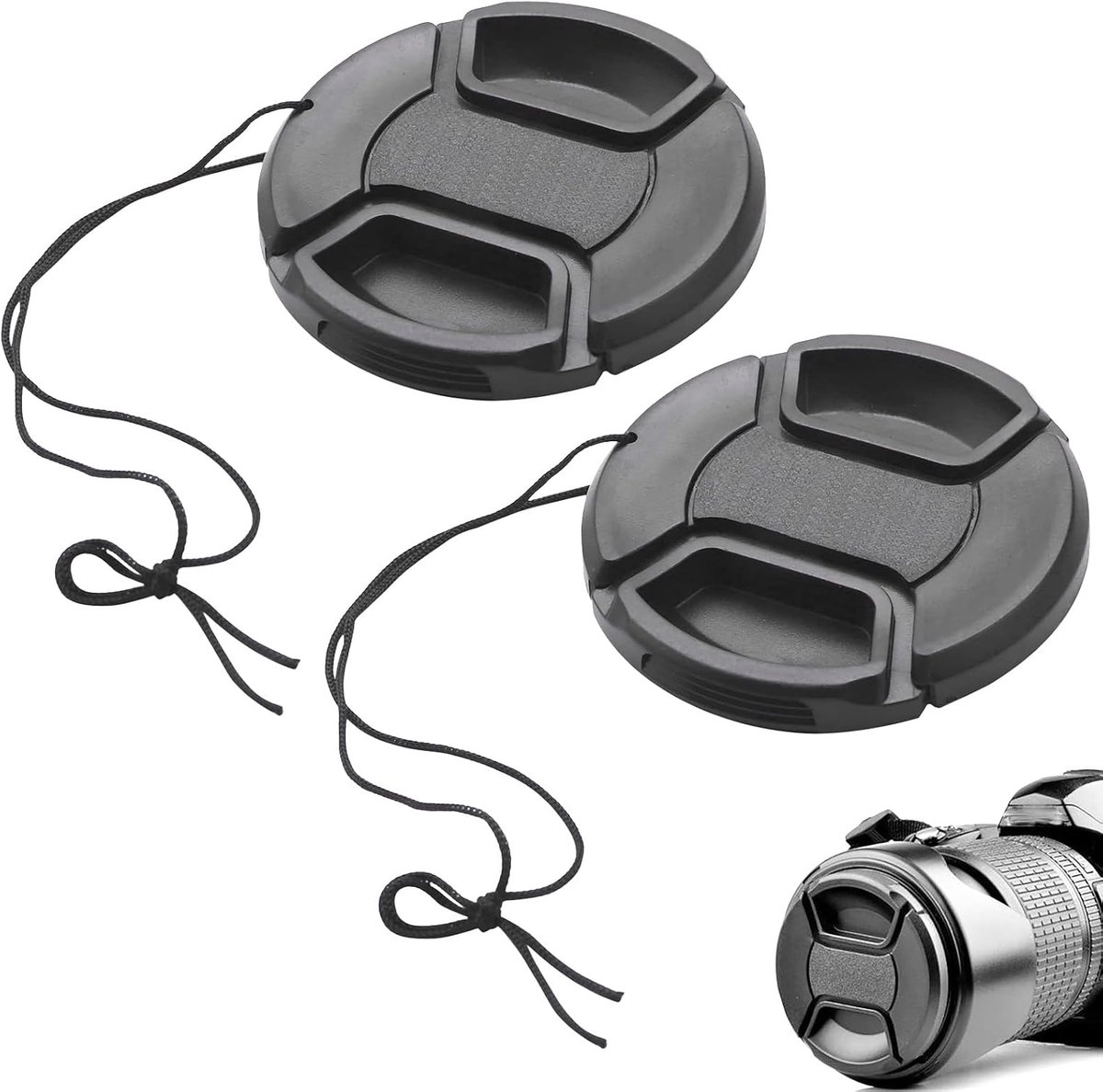 Lensdop 52mm - Snap-on voorkant - Bescherming tegen stof en krassen - Set van 2 stuks - ShopVlot