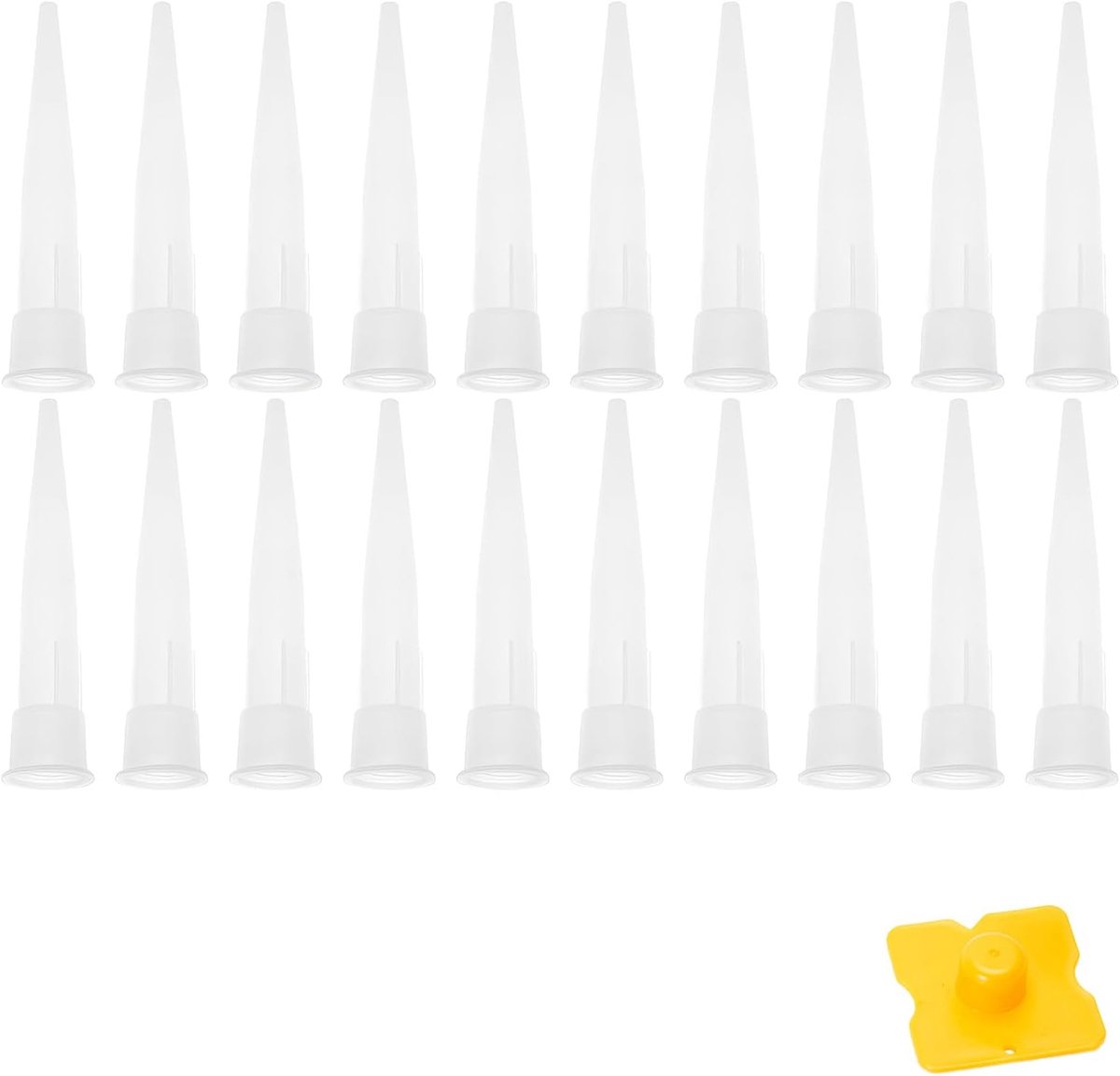 Silicone nozzles - 20 stuks - witte silicone - ideaal voor kit- en lijmpatronen - ShopVlot
