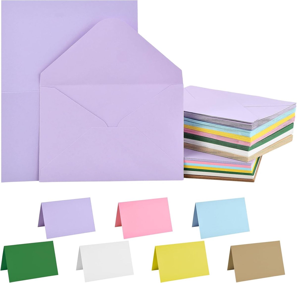 Enveloppen set 70-delig - kleurrijk - zonder venster - voor wenskaarten en brieven - ShopVlot