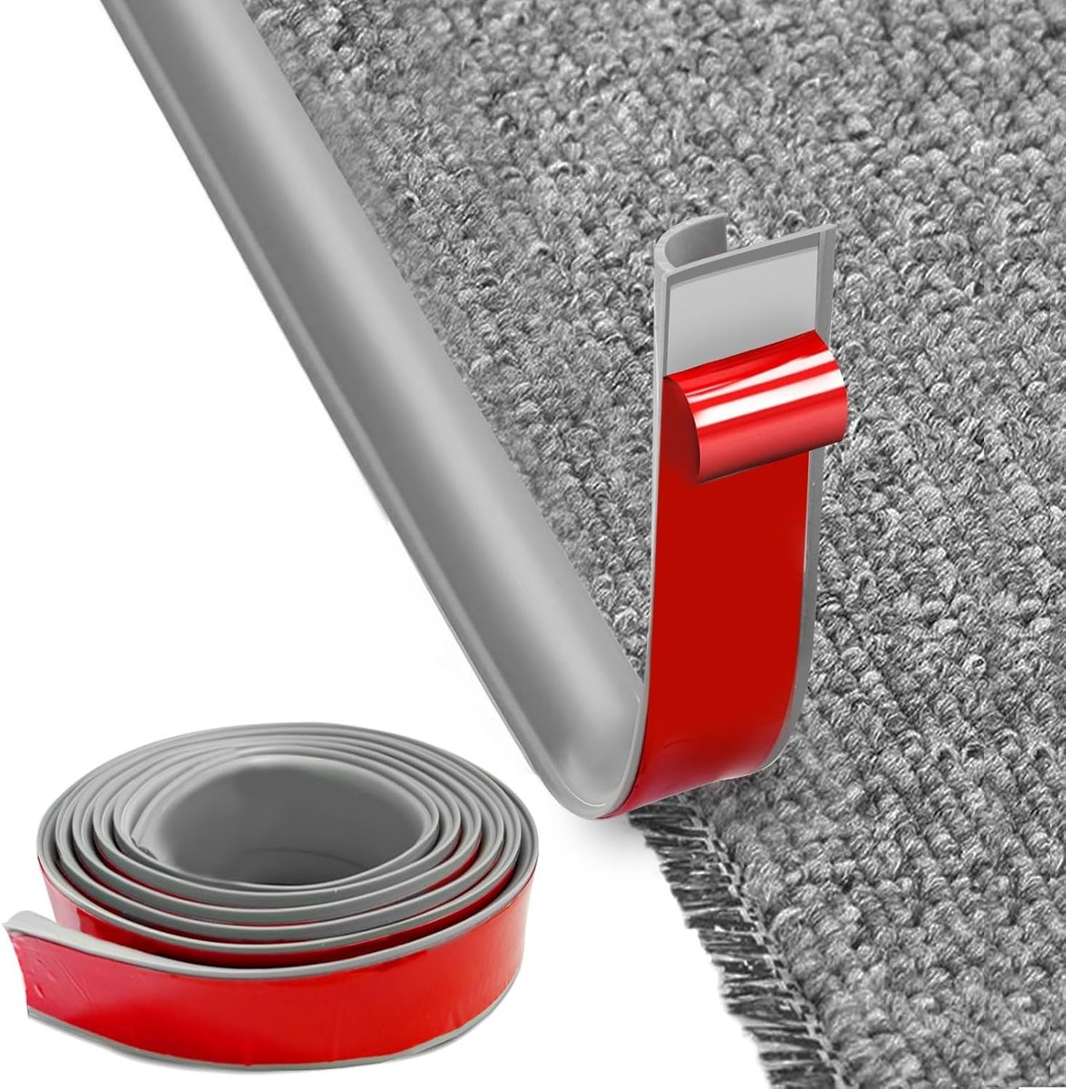 Transitie strip 3m - PVC vloer rand tape - Zelfklevend - Makkelijk te snijden voor deur- en trapranden - ShopVlot