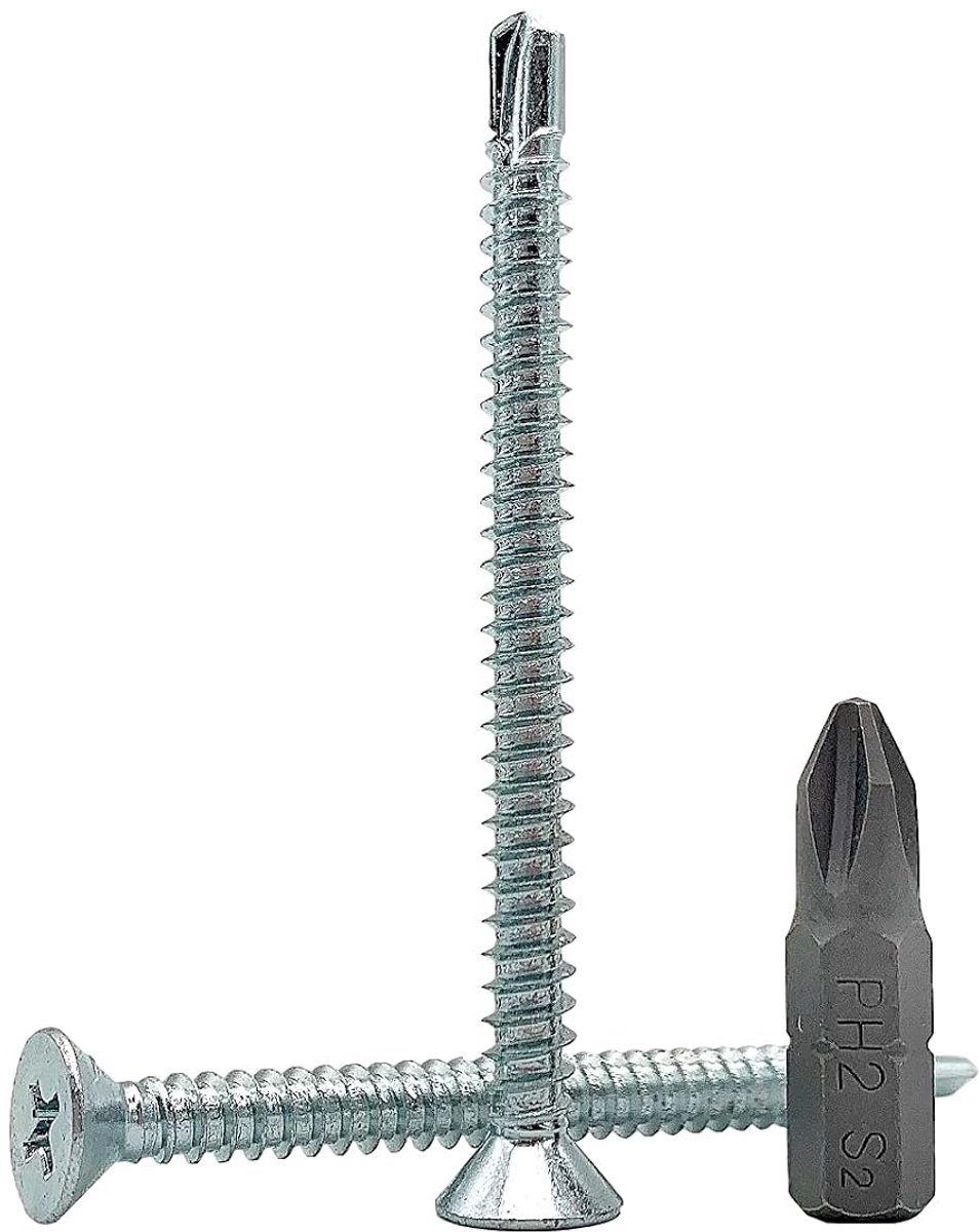 Zelfborende schroeven 0,6 x 60mm - Gegalvaniseerd staal - Phillips kop - Geschikt voor plaatmontage - ShopVlot