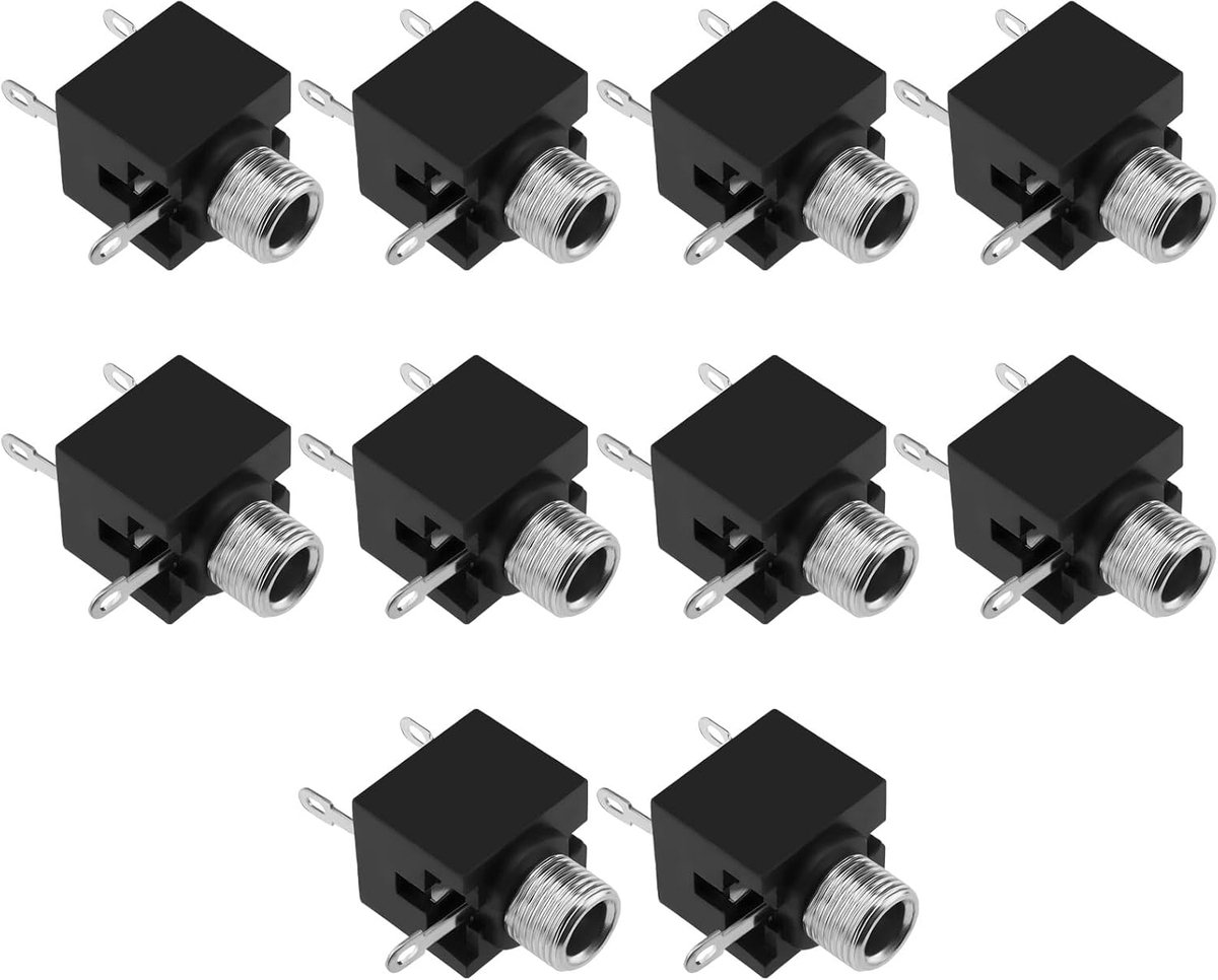 3.5mm Mono Connector - 10 Stuks - Vrouwelijke Jack - Duurzaam en Temperatuurbestendig - ShopVlot