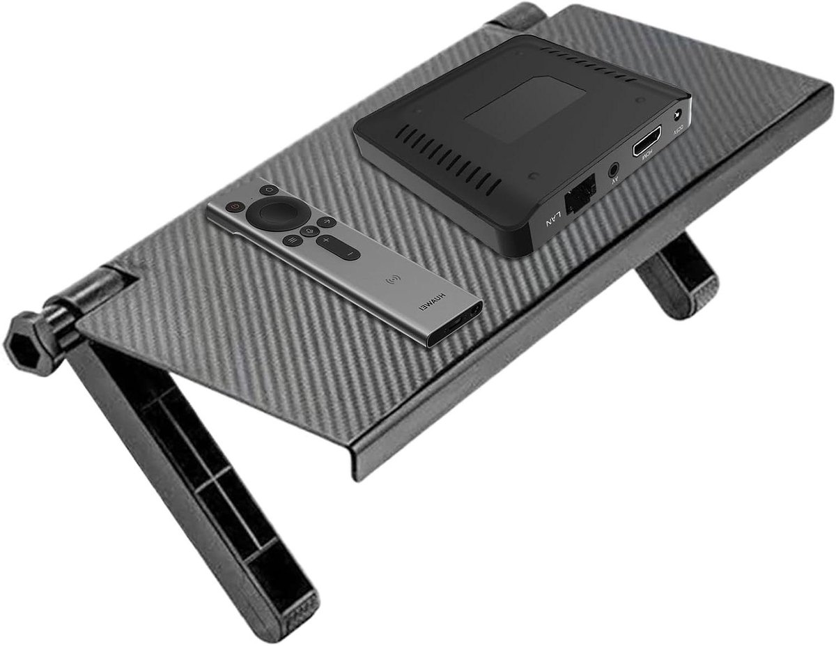 TV Plank - Kabel Box Plank - Apparaten Organiseren - Installatie Zonder Boren - 33x16cm - Zwart