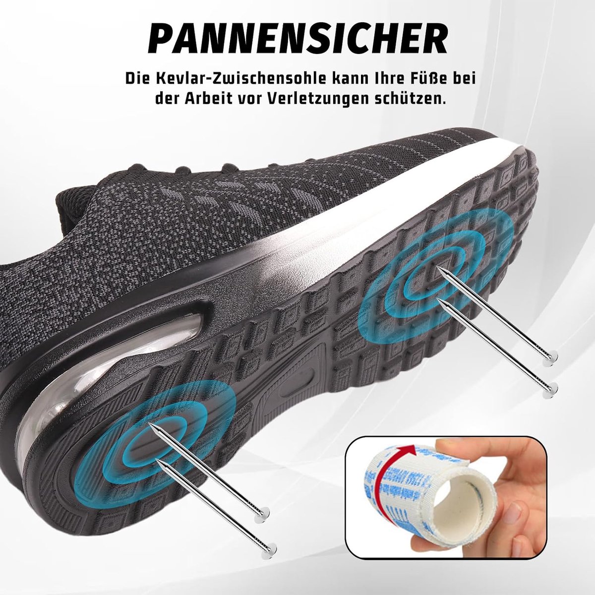 Furuian Work Shoes, Men's and Women's Safety Shoes, Lightweight, Breathable, Steel Toe Cap, Sporty, Non-Slip Trainers - ShopVlot