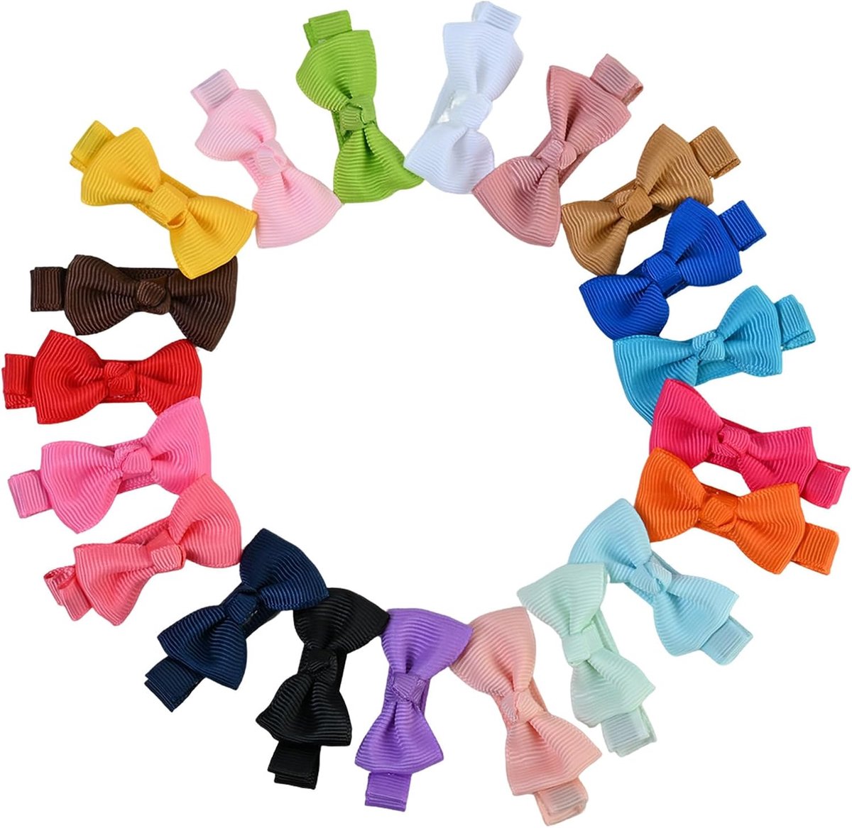 Baby haarspeldjes 20 stuks - kleurrijke haarstrikjes - volledig gevoerd - perfect voor kleine meisjes - ShopVlot