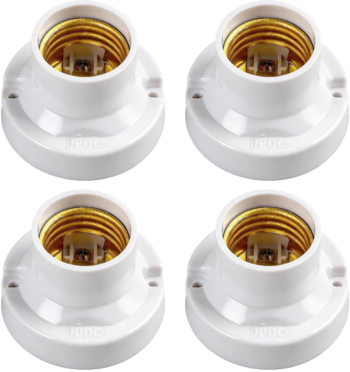 E27 lampfitting 4 stuks - witte schroefaansluiting - robuuste lampbasis - ideaal voor LED verlichting - ShopVlot