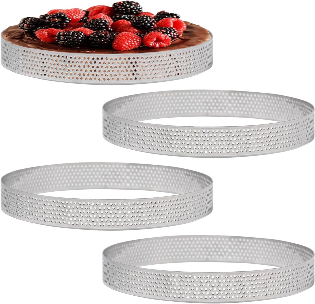 Bakring Ø 15 cm - roestvrij staal - microperforatie - gelijkmatige warmteverdeling - ShopVlot