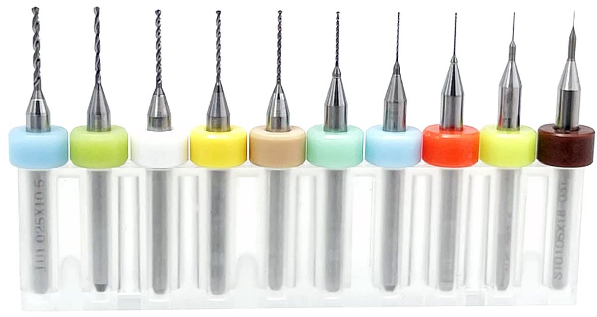 PCB Boor Set 10 Stuks - Micro Twist Boor Bits - Carbide voor Printplaten - Geschikt voor CNC Bewerking - ShopVlot