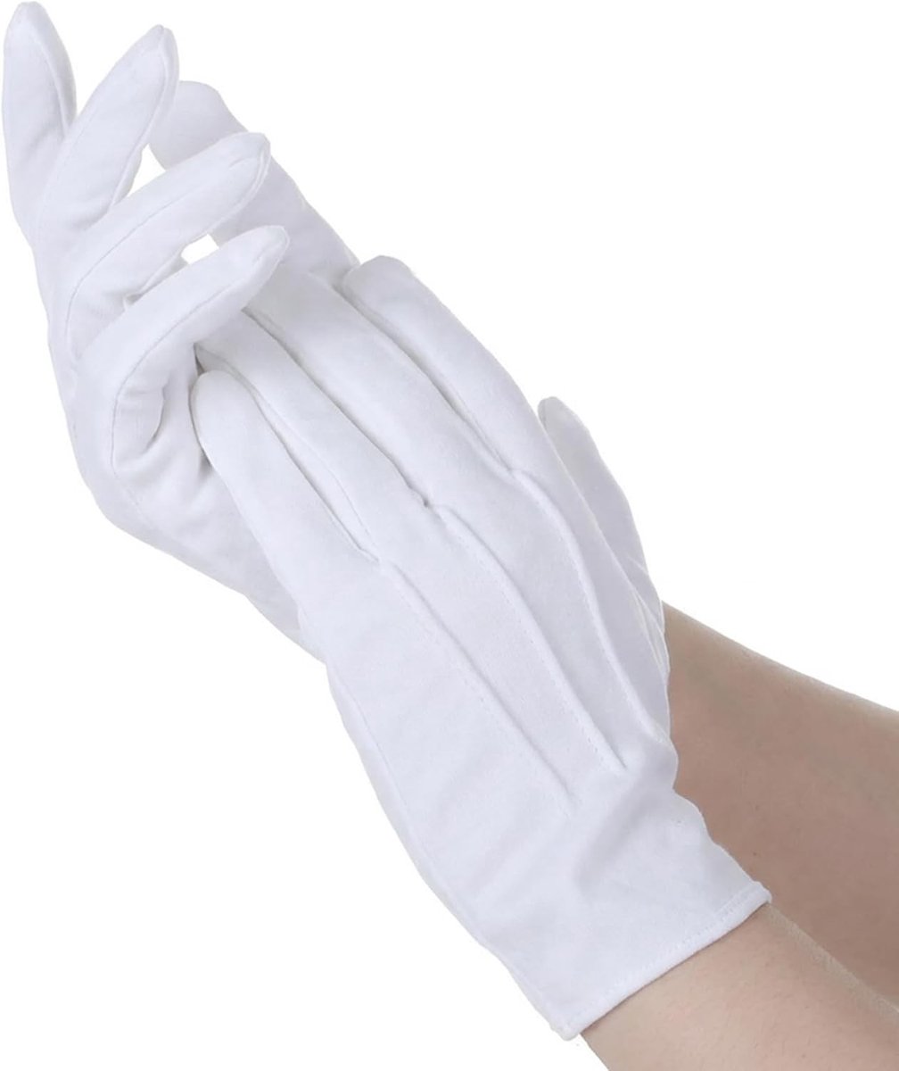 Uniforme witte handschoenen voor dames en heren, ideaal voor moking, politie en evenementen