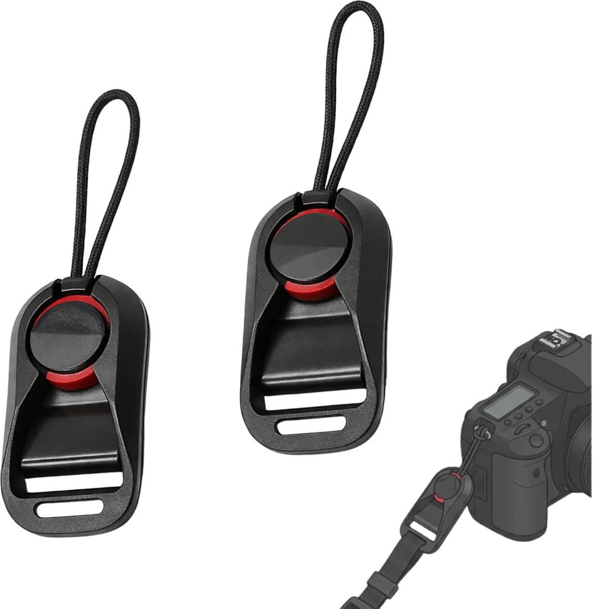 Camera Strap Quick Connector Pack van 2 - Universele Clip Adapter - Snelle Ontkoppeling - ShopVlot