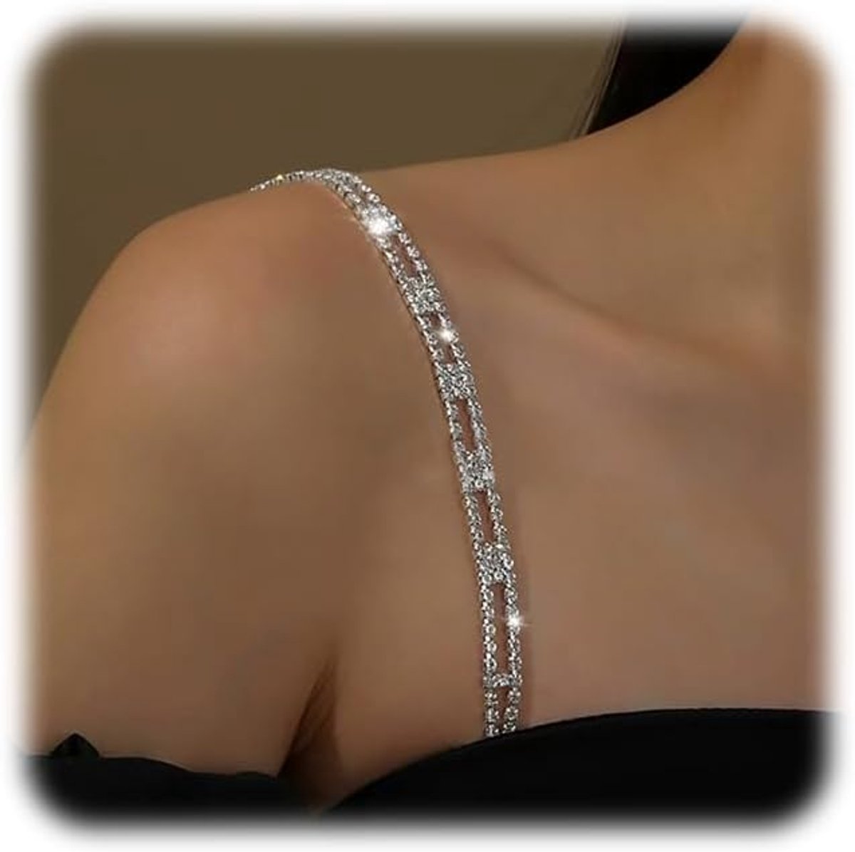 Rhinestone beha L - verstelbare glanzende schouderbanden - antislip en stijlvol - perfect voor jurken - ShopVlot