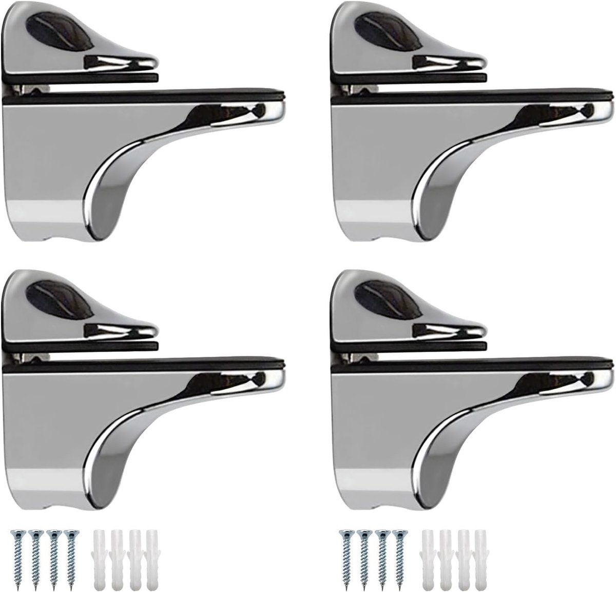 Verstelbare Glazen Plankbeugel 5-22mm - Zinklegering - Modern Design - Perfect voor Kasten - ShopVlot